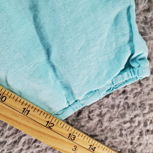 La Fixsun Top Womens Small Turquoise Blue 3/4 Sleeve Linen Tunic Blouse - Picture 6 of 8